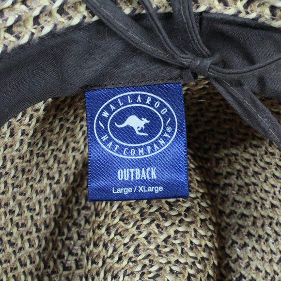 OUTBACK Wallaroo Brown 100% Paper Braid Woven Fedora Hat Size XL - Picture 7 of 10